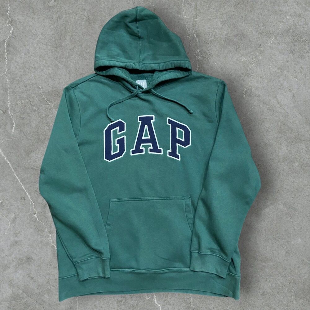 GAP Regular Fit Gap Logo Green Hoodie Pullover Cotton Blend Men's Size XL